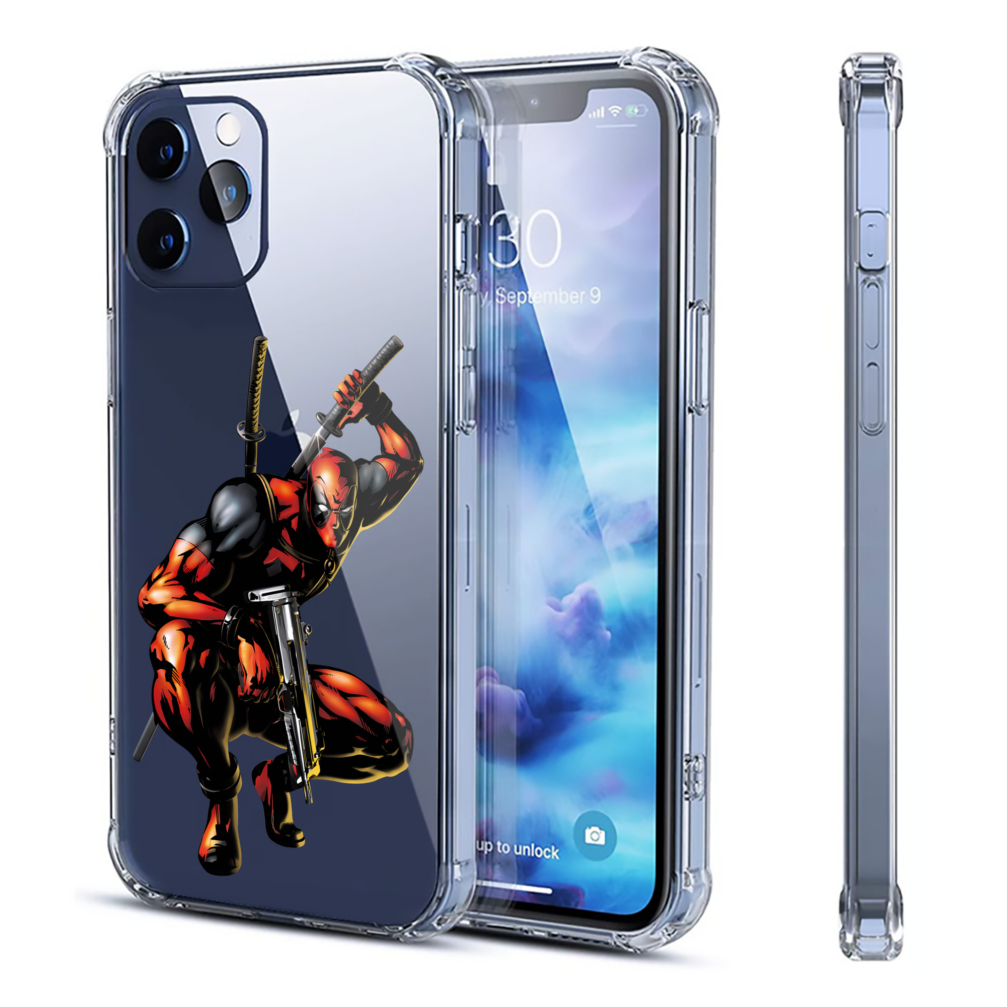 （画像用） Deadpool デッドプール 【iPhone 12シリーズ対応】透明スマホケース（クリアソフトケース）